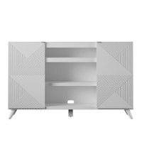 Twin Star Home - TV Stand for TVs up to 60? with Geometric Doors - Bright White