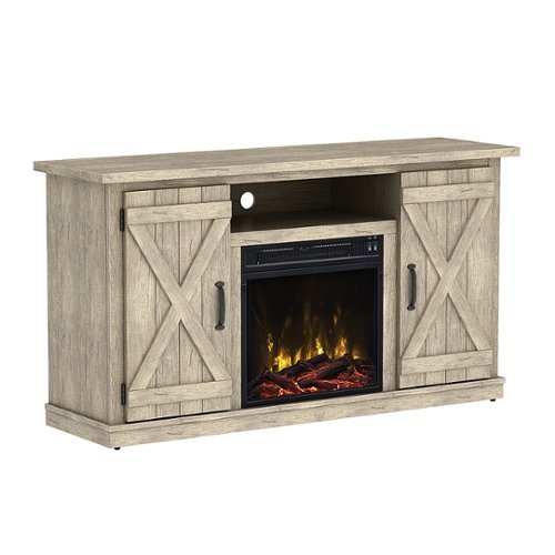 Twin Star Home - Cottonwood TV Stand for TVs up to 55" with Electric Fireplace - Ashland Pine
