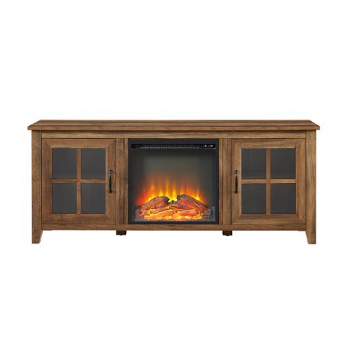 Walker Edison - Rustic Fireplace TV Stand for TVs up to 65” - Rustic Oak