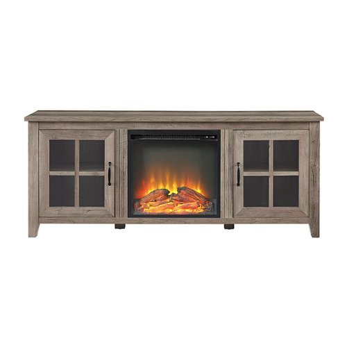 Walker Edison - Rustic Fireplace TV Stand for TVs up to 65” - Grey Wash