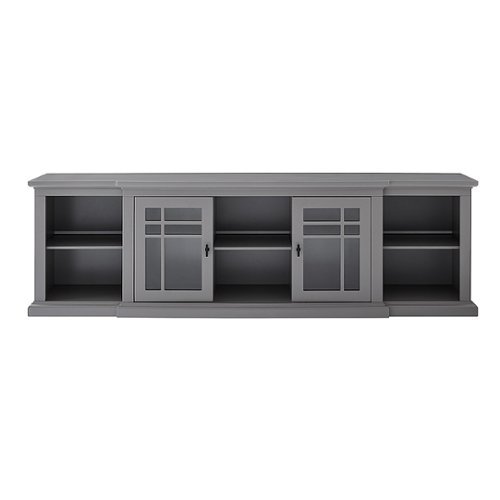 Walker Edison - Classic Glass-Door TV Stand for most TVs up to 88” - Gray