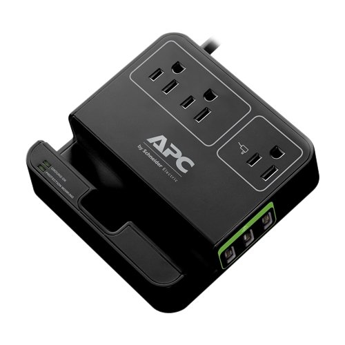 APC - SurgeArrest Essential 3-Outlet Surge Protector - Black-Front_Standard 