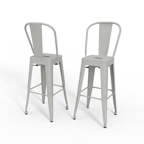 Simpli Home - Fletcher Metal Bar Stool (Set of 2) - White