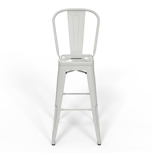 Simpli Home - Fletcher 24 inch Metal Counter Height Stool (Set of 2) - White