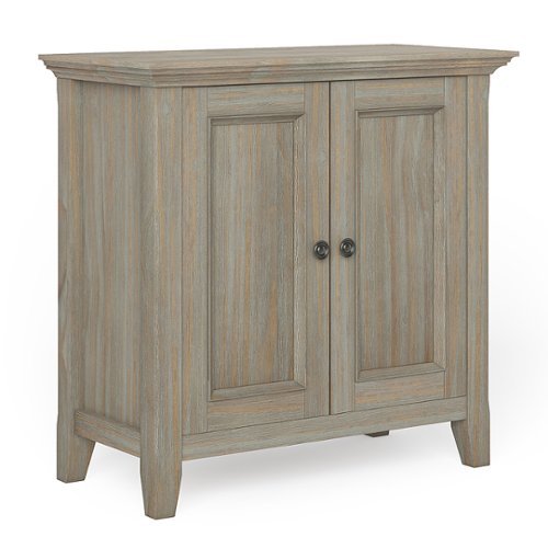 Simpli Home - Amherst Low Storage Cabinet - Distressed Grey