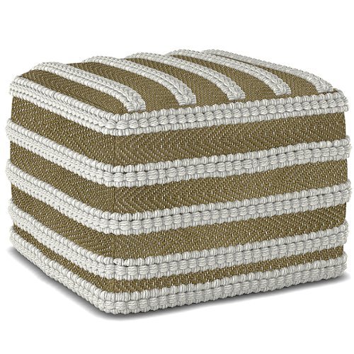 

Simpli Home - Liam Square Woven Pouf - Natural and White