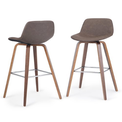 Simpli Home - Randolph Bentwood Counter Height Stool (Set of 2) - Distressed Chocolate Brown
