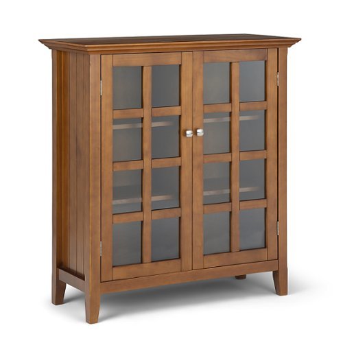 Simpli Home - Acadian Medium Storage Cabinet - Light Golden Brown