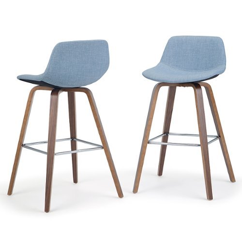 Simpli Home - Randolph Bentwood Counter Height Stool (Set of 2) - Denim Grey