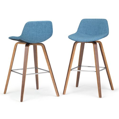 Simpli Home - Randolph Bentwood Counter Height Stool (Set of 2) - Medium Blue