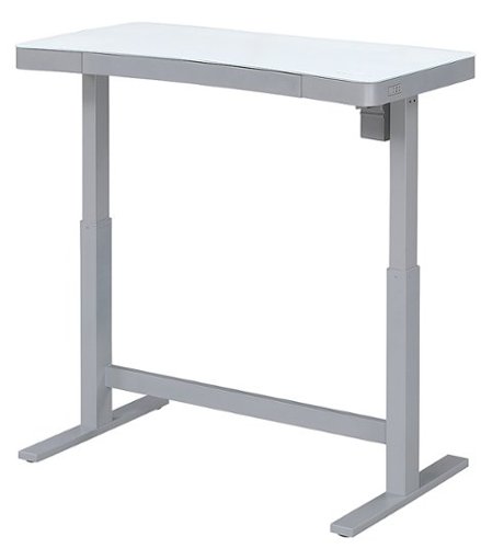 Twin Star Home - Ashford Adjustable Height Standing Desk - Light Silver