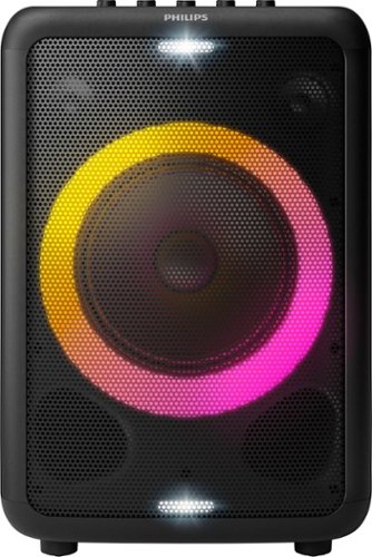 Philips - Portable Bluetooth Party Speaker with Party Lights and Built-in Carry Handle - Black