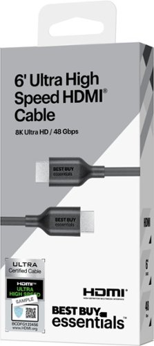 Best Buy essentials™ 6' 8K Ultra High Speed HDMI 2.1 Certified Cable - Black BUY ONLINE