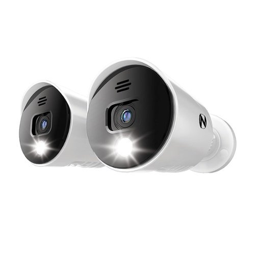 Night Owl - 2-Camera Indoor/Outdoor Wired 1080p HD Spotlight Cameras with Audio - White/Black