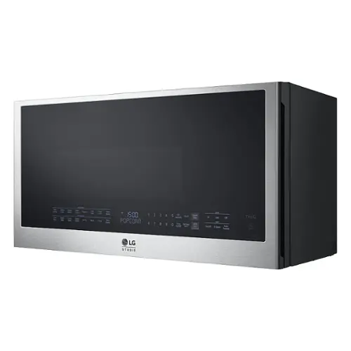 Front. LG - STUDIO 1.7 Cu. Ft. Convection Over-the-Range Microwave with Air Fry - Stainless Steel.
