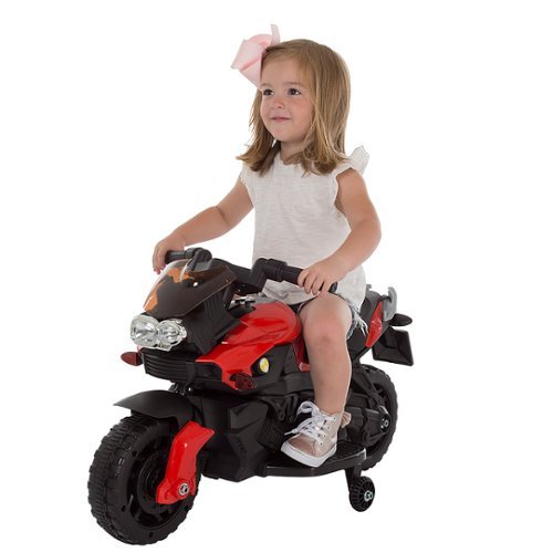 Electric Motorcycle 2-Wheel Sport Bike with Training Wheels and Reverse - Battery Powered Motorbike by Toy Time - Red-Alt_View_Standard_18 