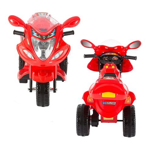 Toy Time Electric Motorcycle for Kids 3-Wheel Trike - Battery Powered Fun Decals, Reverse, and Headlights by Toy Time - Red HOW TO BUY