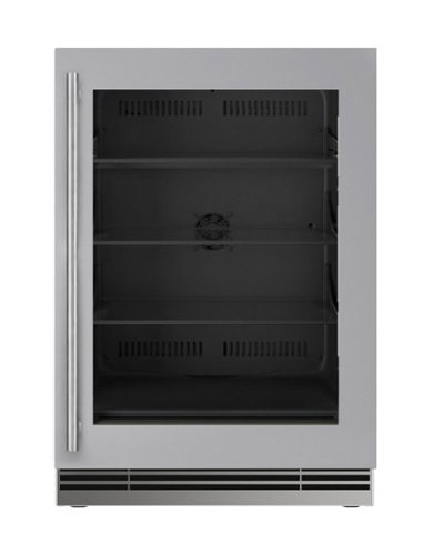 U-Line - 24"W. 5.1 Cu.Ft. Built-In Frame w. Glass Compact Refrigerator - Stainless Steel