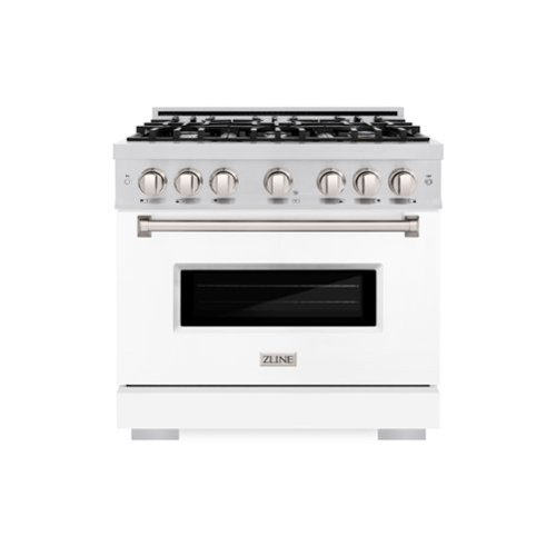 ZLINE - 36" Classic Dual Fuel Range with 6 Burners and Convection Oven (CDR-WM-36) - Satin Steel/Black Matte-Front_Standard 