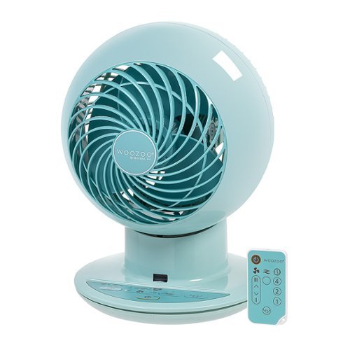 Woozoo Oscillating Air Circulator Fan with Remote - 5 Speed Desk Fan with Timer - 353 ft² Area Coverage - Blue