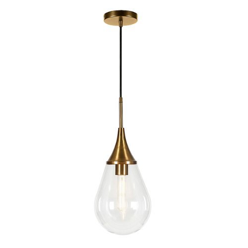Camden&Wells - Ambrose Clear Glass Pendant - Brass