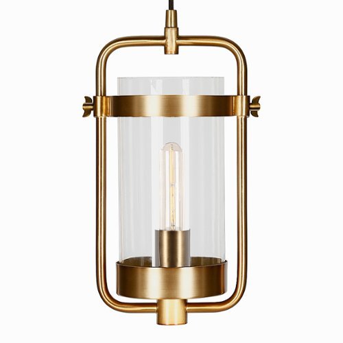 Camden&Wells - Orion Industrial Clear Glass Pendant - Brass