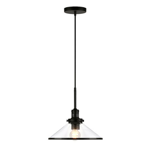 Camden&Wells - Milo Clear Glass Pendant - Blackened Bronze