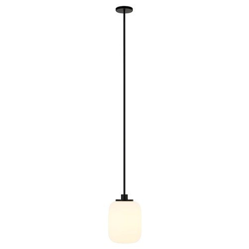 Camden&Wells - Agnolo White Milk Glass Pendant - Blackened Bronze
