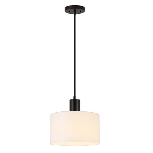 

Camden&Wells - Henri White Milk Glass Pendant - Blackened Bronze