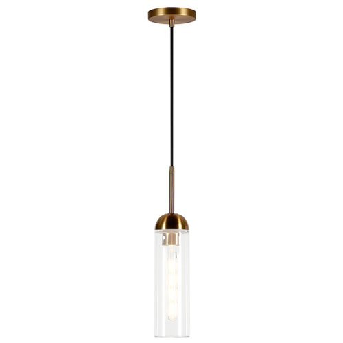 Camden&Wells - Kagan Clear Glass Mini Pendant - Antique Brass