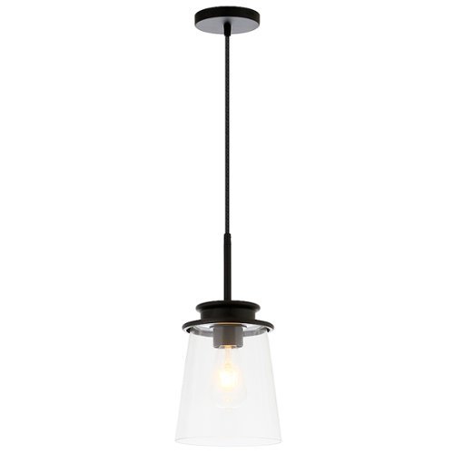 Camden&Wells - Elwood Clear Glass Pendant - Blackened Bronze