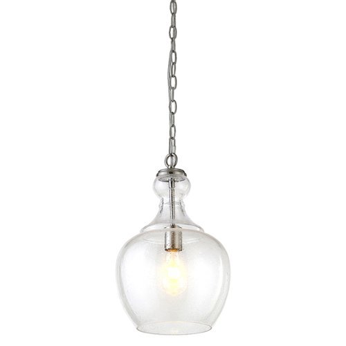 Camden&Wells - Verona 11" Seeded Glass Pendant - Brushed Nickel