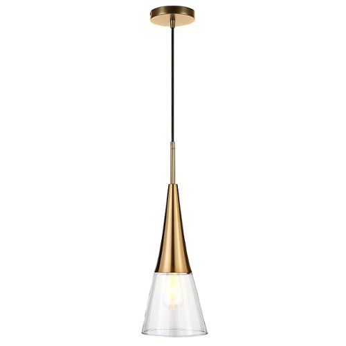 Camden&Wells - Myra Clear Glass Pendant - Brass