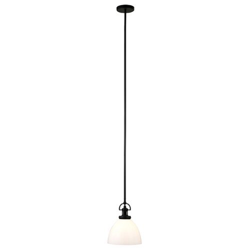 Camden&Wells - Rockwell White Milk Glass Pendant - Blackened Bronze