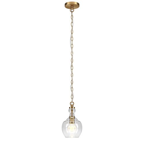 Camden&Wells - Verona 7" Clear Glass Pendant - Brushed Brass