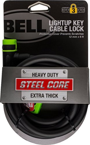 Bell - Key Cable Lock 12mm x 6' w/ Lighted Key - Black
