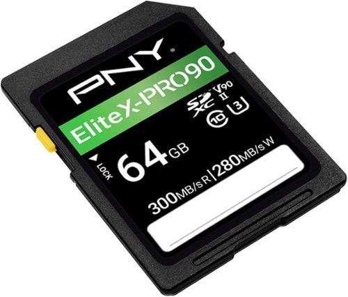 PNY 64GB EliteX-PRO90 Class 10 U3 V90 UHS-II SDXC Flash Memory Card WORLDWIDE DELIVERY