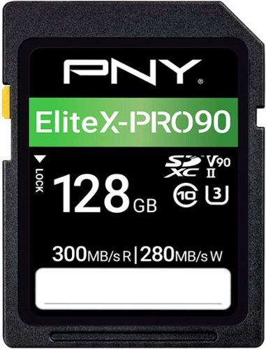 PNY - 128GB EliteX-PRO90 Class 10 U3 V90 UHS-II SDXC Flash Memory Card