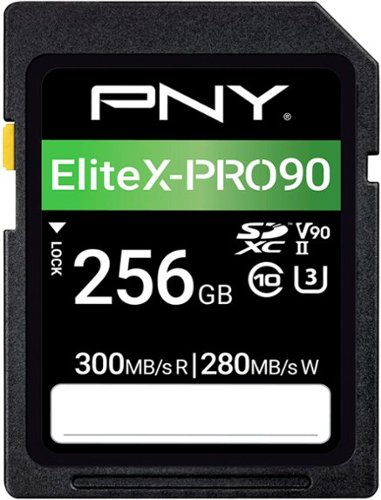 PNY - 256GB EliteX-PRO90 Class 10 U3 V90 UHS-II SDXC Flash Memory Card