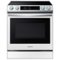 Samsung - BESPOKE 6.3 cu. ft. Smart Bespoke Slide-in Electric Range with Smart Dial, Air Fry & Wi-Fi - White Glass-Front_Standard 