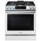 Samsung - BESPOKE 6.0 cu. ft. Smart Slide-in Gas Range with Smart Dial, Air Fry & Wi-Fi - White Glass-Front_Standard