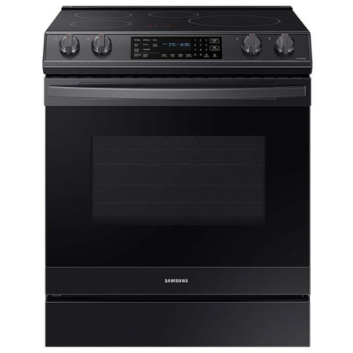 Samsung - 6.3 cu. ft. Smart Instant Heat Slide-in Induction Range with Air Fry & Convection+ - Black stainless steel