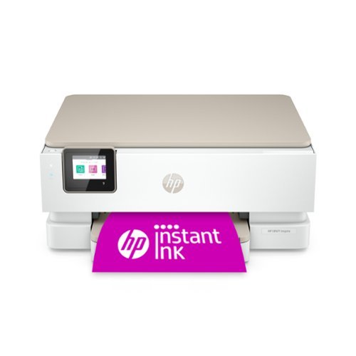 HP - ENVY Inspire 7255e Wireless All-In-One Inkjet Photo Printer with 3 months of Instant Ink included with HP+ - White & Sandstone