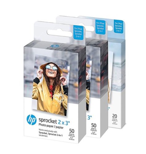 HP - Glossy Zink Photo 2" x 3" 120-Count Paper - white
