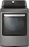 LG - 7.3 Cu. Ft. Smart Gas Dryer with EasyLoad Door - Graphite Steel-Front_Standard