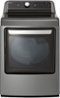LG - 7.3 Cu. Ft. Smart Electric Dryer with EasyLoad Door - Graphite Steel-Front_Standard