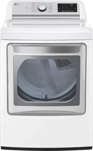 Front. LG - 7.3 Cu. Ft. Smart Electric Dryer with Steam and Sensor Dry - White.