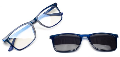 Wavebalance - BlueDuo, Cruise, Blue Light Reducing Glasses with Magnetic Sunglass Clip-On - Deep Sea