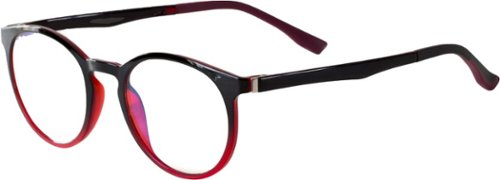 Wavebalance - BlueDuo, Poet, Blue Light Reducing Glasses with Magnetic Sunglass Clip-On- Black Cherry - Red & Black