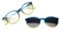 Wavebalance - BlueDuo, Poet, Blue Light Reducing Glasses with Magnetic Sunglass Clip-On - Tie Dye-Front_Standard